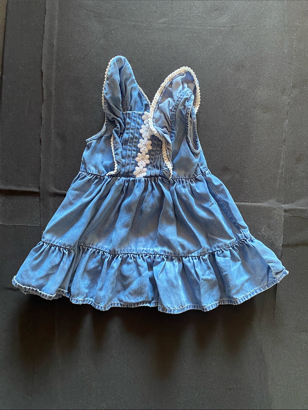 Janie and Jack Blue Denim-Style Ruffle Dress